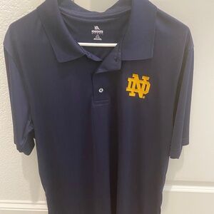 Notre Dame, men’s polo collared shirt, size Large